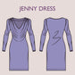 JENNY Dress - cowl neckline dress| Long Sleeve dress| Women dress pattern| Short dress| one piece dress | Birthday dress| Girl baby Top