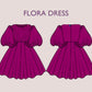 FLORA Dress - Puffy skirt dress| puff sleeve | Women dress pattern| Ruffle dress, Short skirt dress| one piece dress | Birthday, Wedding