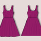 Sleeveless Cocktail Dress with Pockets, Fit and Flare Dress Sewing Pattern PDF, Elegant Skater Dress XS–3XL, Prom or Wedding Guest