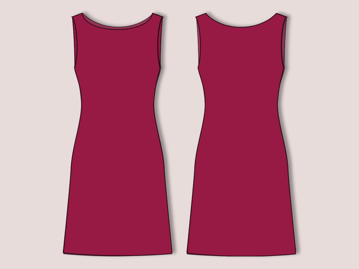 Linen Shift Dress Pattern, Sleeveless Summer Dress Sewing, Minimalist Loose Fit, A-Line