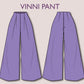 VINNI Pant - High waisted pant | women sewing | Stretch Pants Sewing | Women’s Comfy Pant | Wide leg pant | 15 Sizes| trouser pant