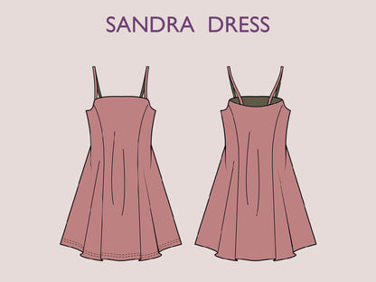 Sandra Dress - Women dress pattern| Short dress sleeveless| one piece dress | easy beginner women dress| Top sewing pattern PDF | Party wear