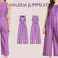 VALERIA Jumpsuit - Summer romper | Round Neckline | Women Long jumpsuit pattern| Sleeveless, short dress| sewing Pattern PD,F broad pant