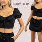 RUBY Top - Bustier top pattern | Puffy sleeves | half sleeve, tie top, | women Top | digital sewing Pattern PDF|