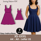 Sleeveless Cocktail Dress with Pockets, Fit and Flare Dress Sewing Pattern PDF, Elegant Skater Dress XS–3XL, Prom or Wedding Guest