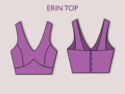 ERIN Set Sewing Pattern PDF | Crop Top Pattern & Shorts Pattern | Women’s Summer Outfit | High-waisted Digital Sewing Pattern 10 Sizes