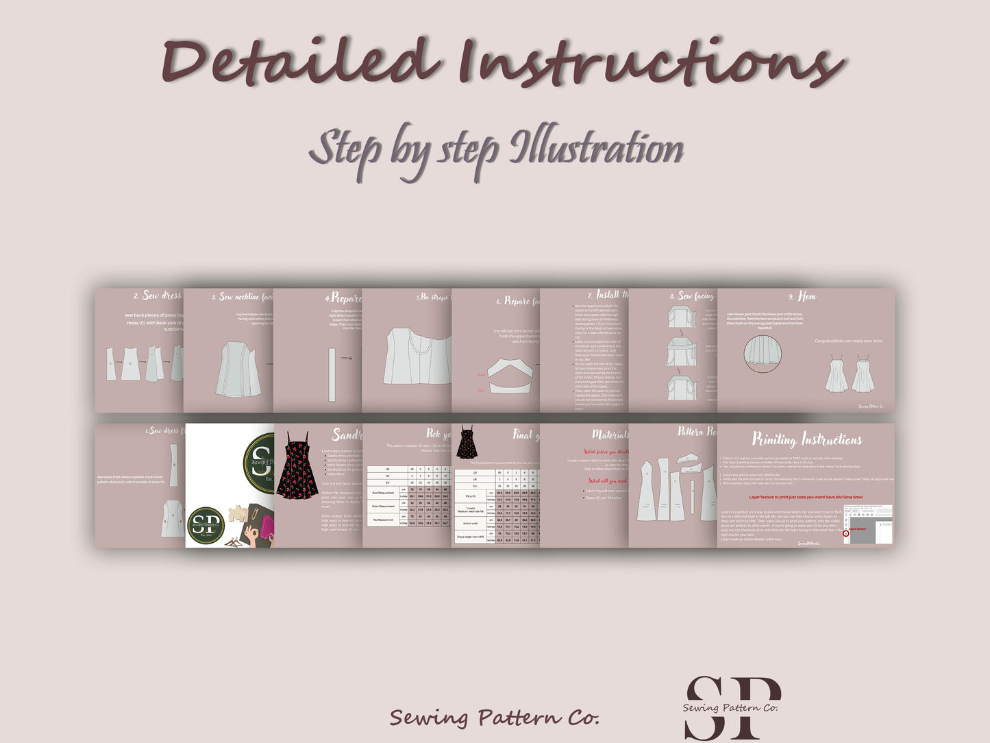 Sandra Dress - one piece | easy beginner women dress| Top sewing pattern PDF 3XS-5XL