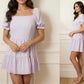 Back Tie Mini Dress Sewing Pattern, Puff Sleeve, Ruffle Tier, Backless Dress - XS-XXXL