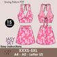 JASY Set - Halter crop top | dress set | Tie-back crop top deep neckline | Sleeveless, Short skirt| Women Summer set sewing Pattern PDF