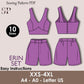 ERIN Set Sewing Pattern PDF, Crop Top & Shorts, Summer Outfit | High-waisted 10 Sizes