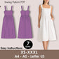 Midi Dress Sewing Pattern PDF | Square Neck with Pockets | Summer Gathered Skirt | Beginner Friendly Straps Dress