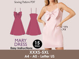 Bow Strap Sleeveless Dress PDF Sewing Pattern – Women's Party Dress