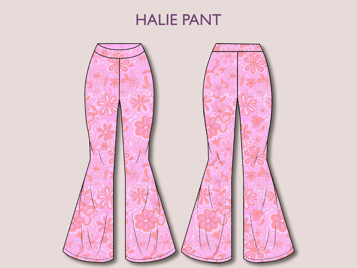 HALIE Pant - Stretchy pant pattern | women pant sewing PDF| flairy classy pant| comfy pant pattern| Wide leg pant| Digital trouser long pant