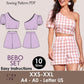 BEBO Set - one shoulder top | high waist short | Women dress pattern| Puffy Sleeve dress, Short dress|   sewing Pattern PDF