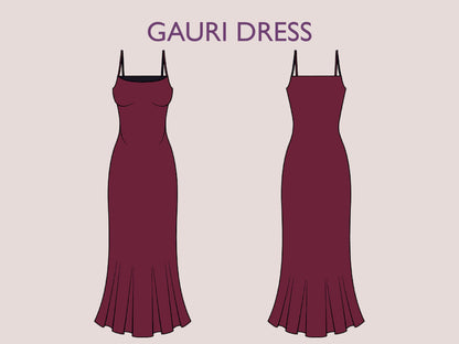 GAURI Dress - Slip dress | sleeve sleeveless | Women dress pattern| cami slip dress, maxi dress| one piece dress | Birthday, Wedding