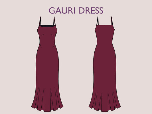 GAURI Dress - Slip dress | sleeve sleeveless | Women dress pattern| cami slip dress, maxi dress| one piece dress | Birthday, Wedding