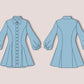 Bishop Sleeve Shirt Dress PDF Sewing Pattern | Button Front Fit & Flare Dress | Vintage Inspired puffy sleeves
