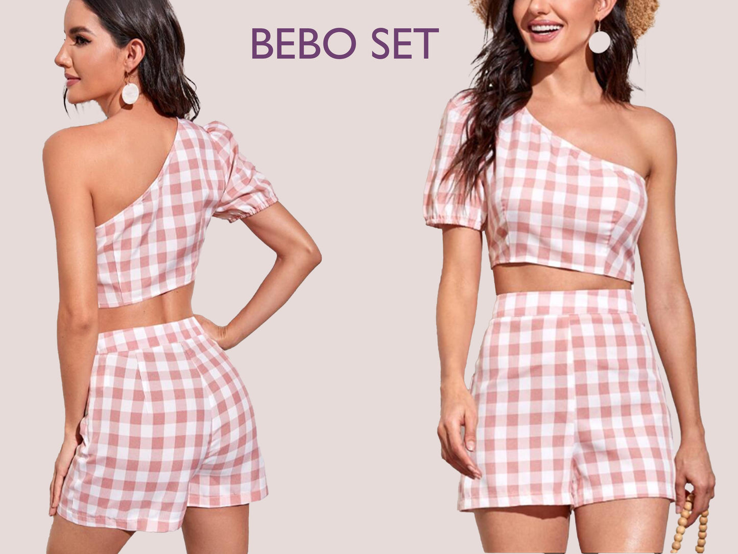 BEBO Set - one shoulder top | high waist short | Women dress pattern| Puffy Sleeve dress, Short dress|   sewing Pattern PDF