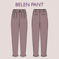 BELEN Pant- cuffed pant pattern | Ankle length women trouser | 70s, 90s pant| stretchy| casual| Women Trouser sewing pattern| Digital Pants