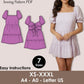 Back Tie Mini Dress Sewing Pattern, Puff Sleeve, Ruffle Tier, Backless Dress - XS-XXXL