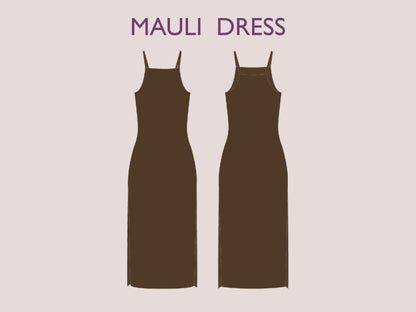 MOULI Dress -Slit dress pattern| Long dress sleeveless| slim dress | easy beginner women dress Top sewing pattern PDF