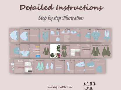 REMI Jumpsuit - Comfy Playsuit pattern| Deep V Neckline | Women ROMPO boho pattern| open puffy Sleeve dress, Short dress| sewing Pattern PDF