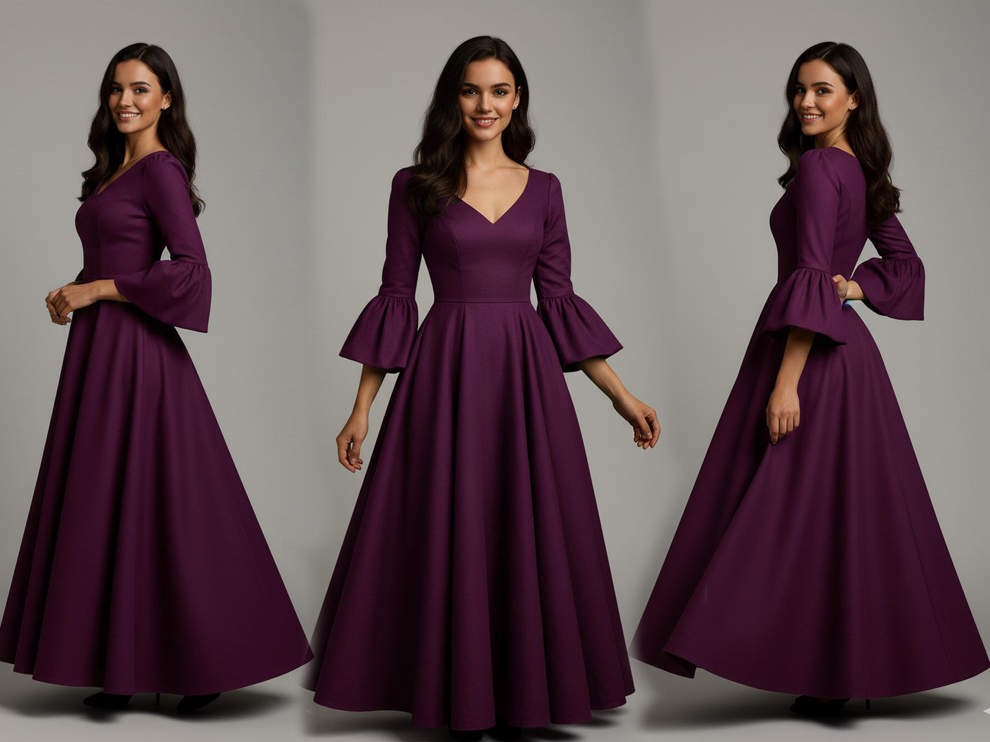 Victorian Renaissance Dress Sewing Pattern PDF | Medieval Cosplay Dress with Bell Sleeves | Tea Length Wedding Dress Pattern