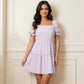 Back Tie Mini Dress Sewing Pattern, Puff Sleeve, Ruffle Tier, Backless Dress - XS-XXXL