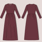 Long Sleeve Maxi Dress Sewing Pattern PDF | Modest Formal Gown XS-3XL | Gathered Waist Skirt