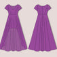 Bridesmaid Dress Sewing Pattern PDF, High Low Hem Dress with Flutter Sleeves, V Neck Formal Gown, Wedding Guest Dress XS-3XL