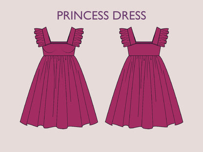 Princess Dress - Ruffled strap dress pattern | Women dress pattern| Short dress| one piece dress | summer dress pattern| Top pattern PDF