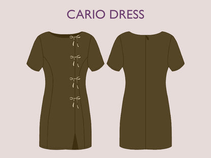 CARIO Dress - Short dress| Korean dress | Women dress pattern| Stylish| one piece | Fancy| birthday wedding sewing pattern pdf
