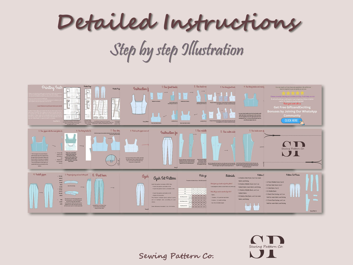 Crop Top & Fitted Pant Sewing Pattern: Women's Summer Set (PDF Pattern)