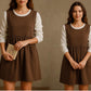 Apron Dress Sewing Pattern PDF, Gathered Waist Sleeveless Dress, Scoop Neck, Gathered Waist, Sleeveless Dress, Back Zipper
