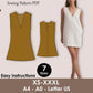 Mini Dress Sewing Pattern, Sleeveless V-Neck Shift Linen PDF, Easy Summer Dress, Minimalist Travel Dress, XS–3XL