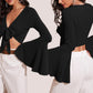 ELENA Top - Fairy sleeves top | 70s inspired pattern | wide sleeve, tie top, V neck | women Top digital sewing Pattern PDF