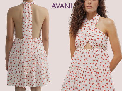 AVANI Dress - Halter neck| Backless dress | Neck tie knot | Women dress pattern| Skirt| one piece | Fancy| Sleeveless| sewing pattern pdf