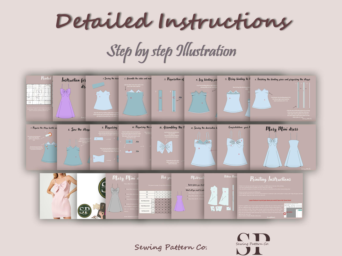 Bow Strap Sleeveless Dress PDF Sewing Pattern – Women's Party Dress