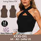 LILY Top - Minimalist top | Halter top pattern | Sleeveless, Cutout, Cross Front| women Top digital sewing Pattern PDF crop top blueprint
