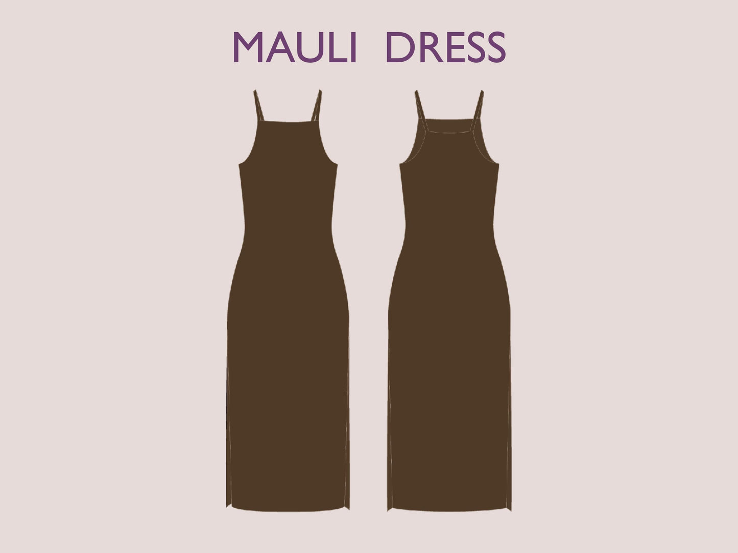 Slim Fit Slit Dress Sewing Pattern: Beginner-Friendly PDF (XS-Plus Size)