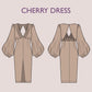 CHERRY Dress - puffy sleeve dress| Long Sleeve | Women dress pattern| Stylish| one piece | Fancy| V neck dress