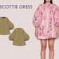 SCOTTIE Dress - Puffy sleeve dress| Oversize dress | mini puffy dress | Women | Round neckline| one piece  | pdf sewing pattern