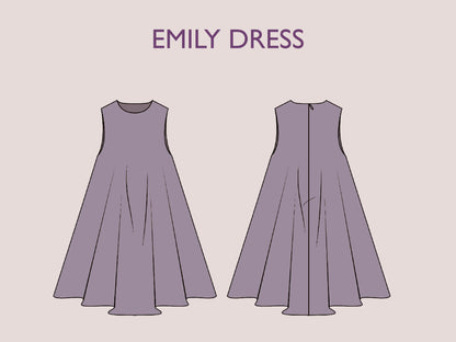 EMILY Dress - Trapeze dress sewing | Women dress pattern| Short dress| one piece dress | summer dress pattern| Top Flair Dress Pattern PDF