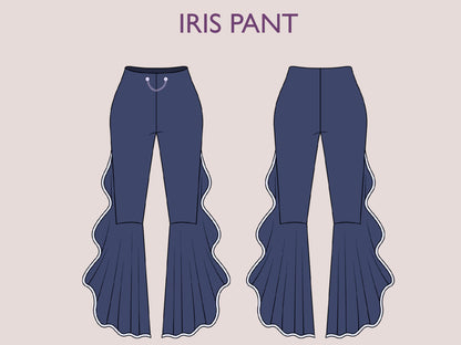 IRIS Pant Sewing Pattern PDF | High Waist Wide-Leg Trousers | 15 Sizes | Digital Download | stylish, party wear, women Sewing Pattern