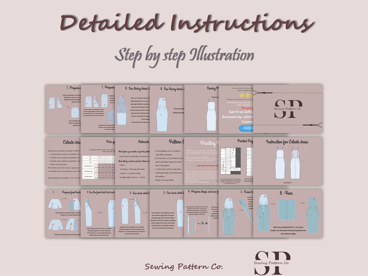 CELESTE Dress - Orchid dress| backless dress pattern | midi dress | Women sleeveless | Square neckline| one piece slit | pdf sewing pattern