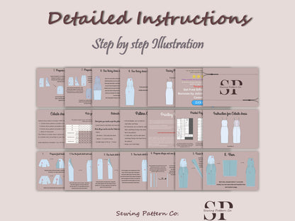 CELESTE Dress - Orchid dress| backless dress pattern | midi dress | Women sleeveless | Square neckline| one piece slit | pdf sewing pattern