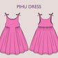 PIHU Dress - fairy bow strap| Puffy one piece | Round neck| Sleeveless | sewing pattern