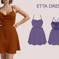 ETTA Dress - cowl neck dress| Summer dress | waist cut | Women sleeveless | fancy back| one piece| hearty cowl neckline | sewing pattern pdf