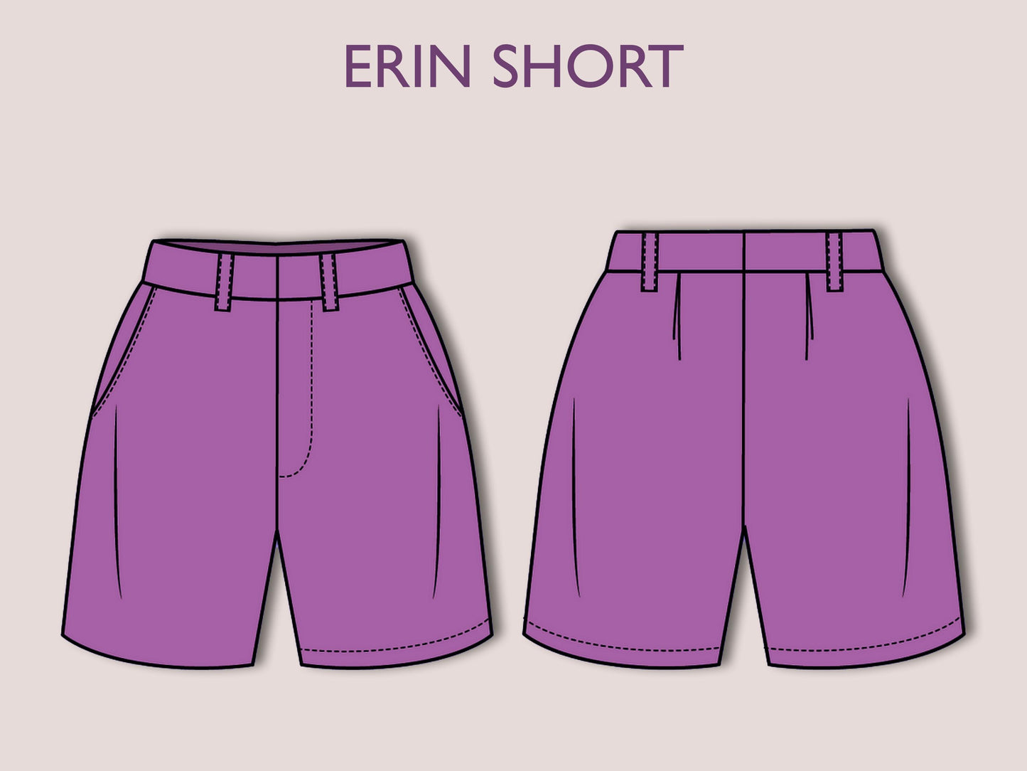 ERIN Set Sewing Pattern PDF, Crop Top & Shorts, Summer Outfit | High-waisted 10 Sizes