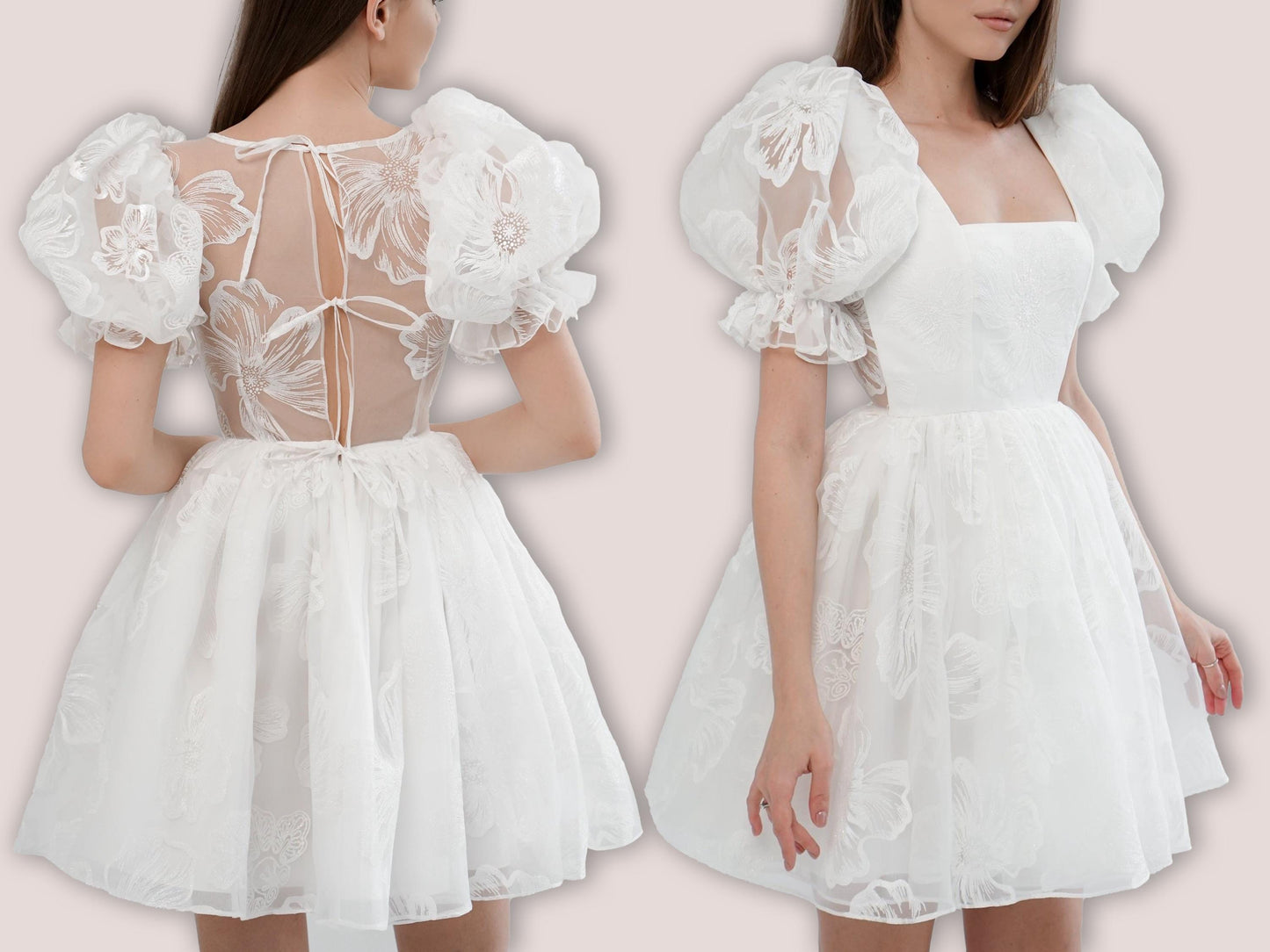 PUFFY Dress - Puffy Sleeve sewing pattern|  Bridal dress| Women dress pattern| Short dress| one piece dress | Wedding dress pattern| Top